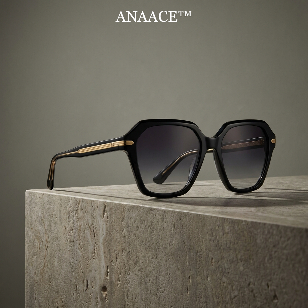 Anaaceβ’ Noir Horizon Oversized Sunglasses