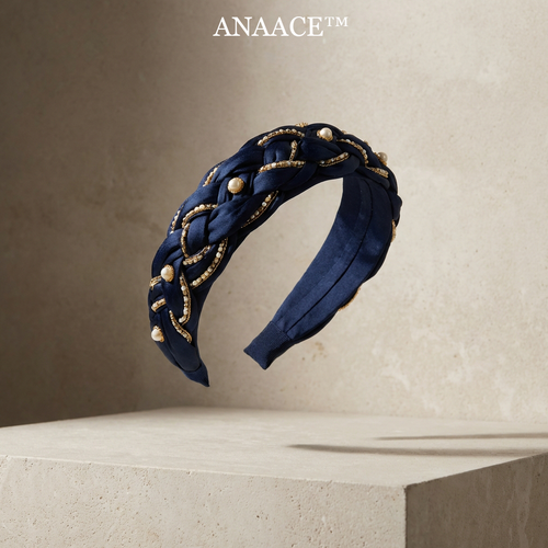 Midnight Pearl Weave Headband